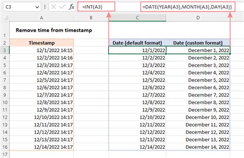 extract month and year from timestamp in excel
