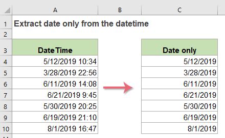 extract month from datetime in excel
