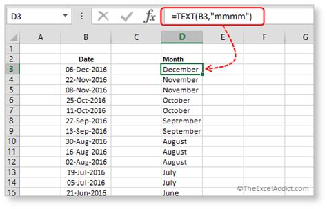 extract month name and year from date in excel