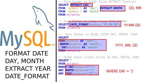 extract month year from date in mysql