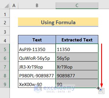 extract text from text in excel