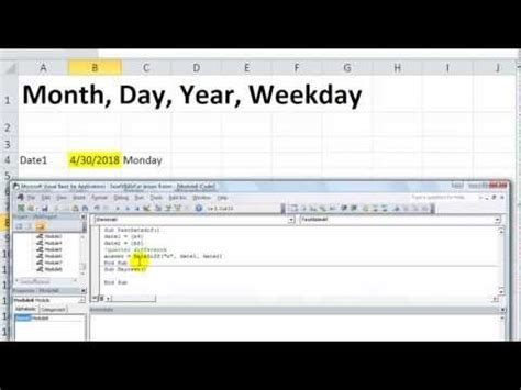 extract year from date excel vba