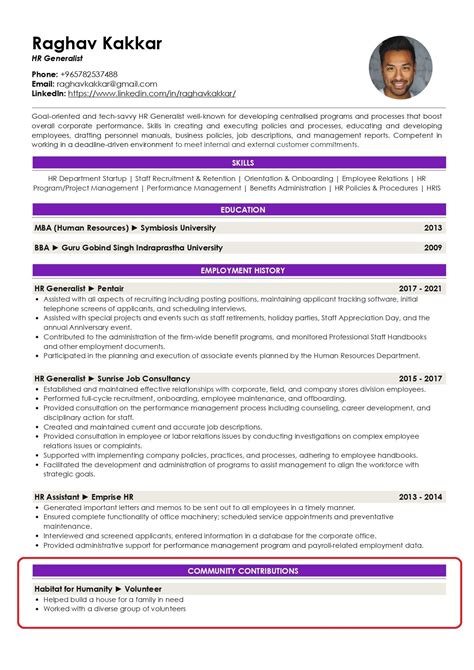extracurricular activities in cv examples for freshers