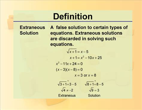 extraneous solution definition in maths