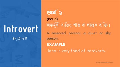 extrovert and introvert meaning in bengali examples