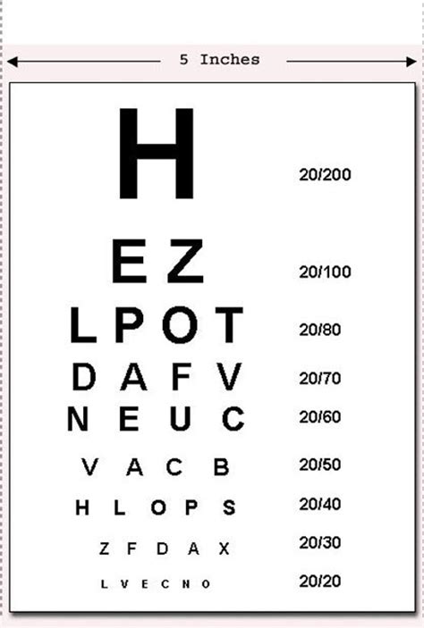 Eye Chart Calendar Printable