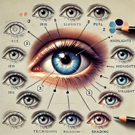 Eye drawing shading techniques