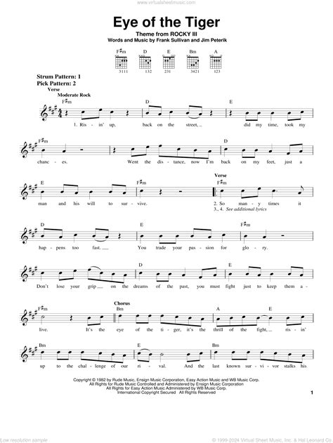Eye Of The Tiger Chords