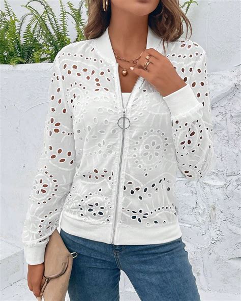 Eyelet Jacket White