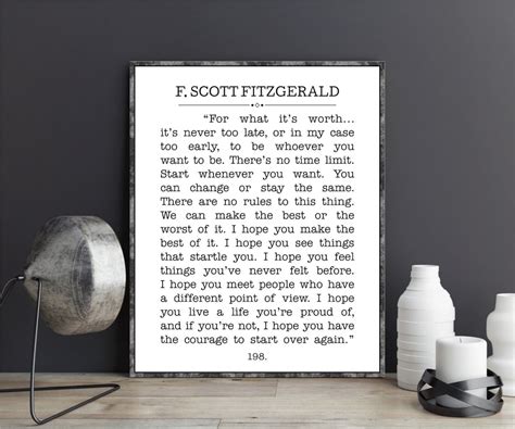 f scott fitzgerald for what it's worth print