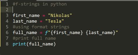 f string variable name python