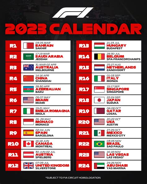 f1 2023 calendar and times