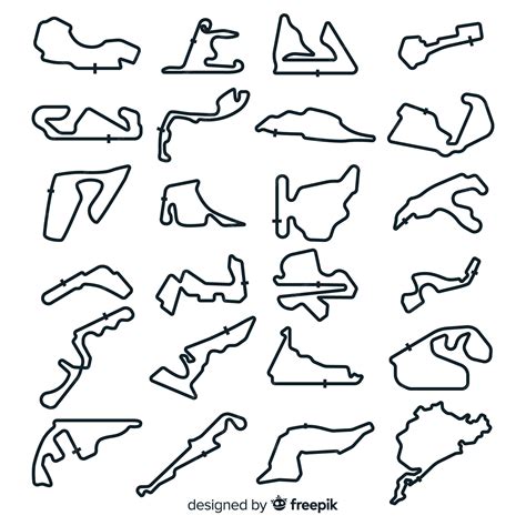 f1 race track outlines
