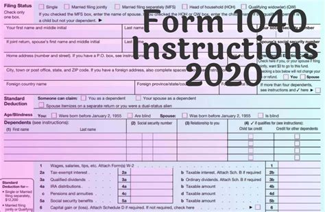 f1040 instruction 2020
