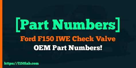 f150 iwe check valve part number