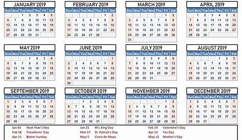 F2019 Calendar 2019 Beta s