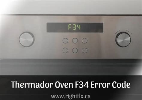 F34 Code On Thermador Oven
