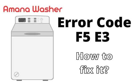 F5 Error Code Amana Range