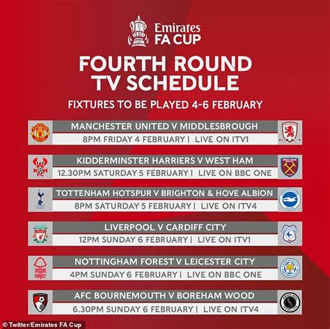 fa cup 4th round tv schedule 2024