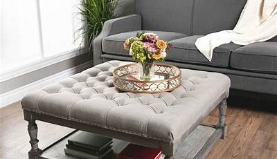 Fabric Coffee Table Upholstered Ottoman