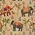 fabric with elephants print