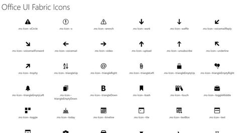 Fabric Ui Icons