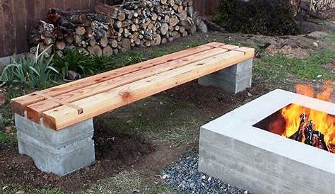 Magnifique banc d'extérieur en béton et en bois très