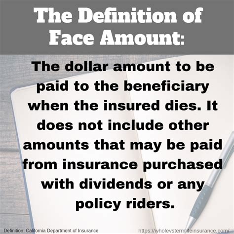 Face Amount Law Definition