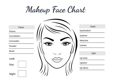 Face Makeup Chart Printable