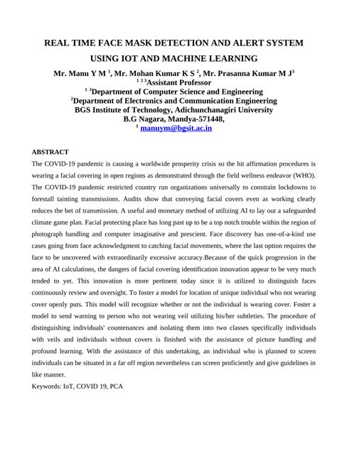 Face Mask Detection Documentation Pdf