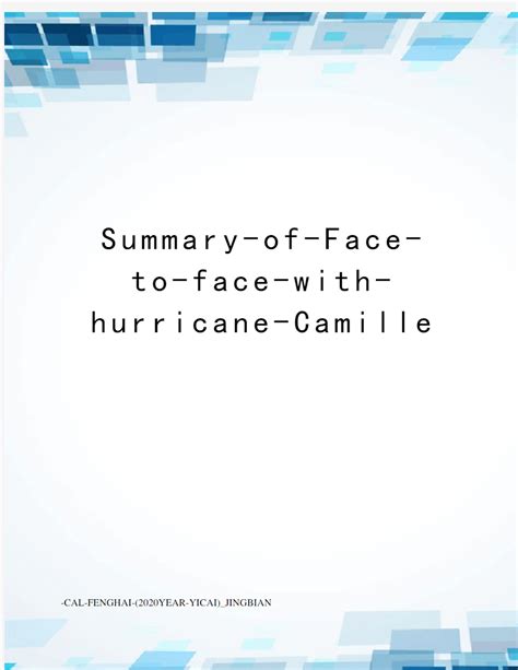 face to face with hurricane camille summary