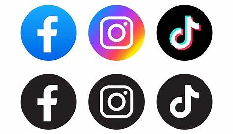 social media logos black icons collection facebook instagram whatsapp