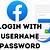 facebook log in username password