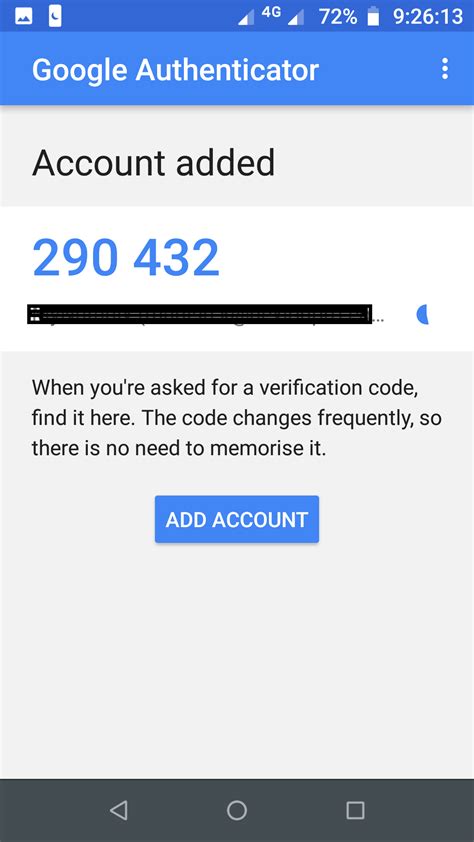 facebook code google authenticator