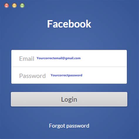 facebook logins to use