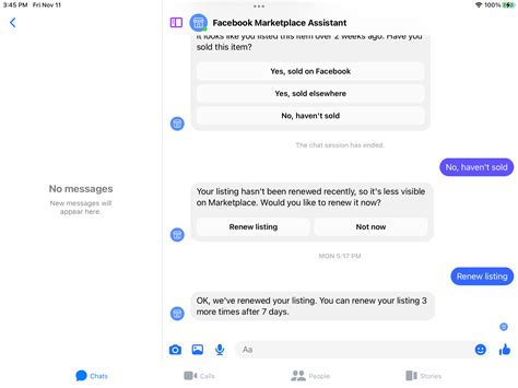 facebook marketplace assistant messenger