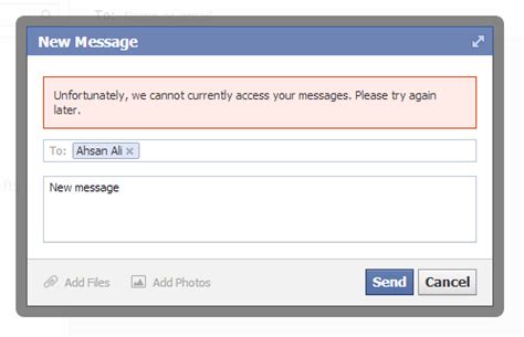 facebook messages not loading on computer