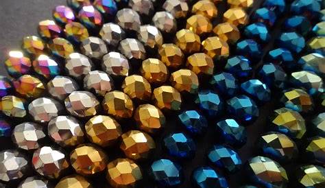 FACETED RONDELLE CRYSTAL GLASS BEADS 4x3mm 6x4mm 8x6mm