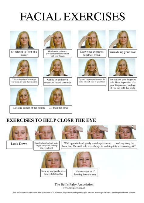 facial exercises for bell's palsy printable