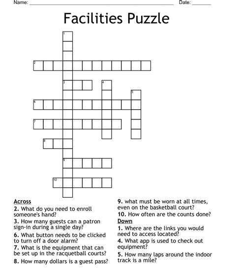 French School Vocabulary Crossword Puzzle French Puzzles for Kids and