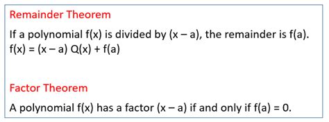 factor and remainder theorem