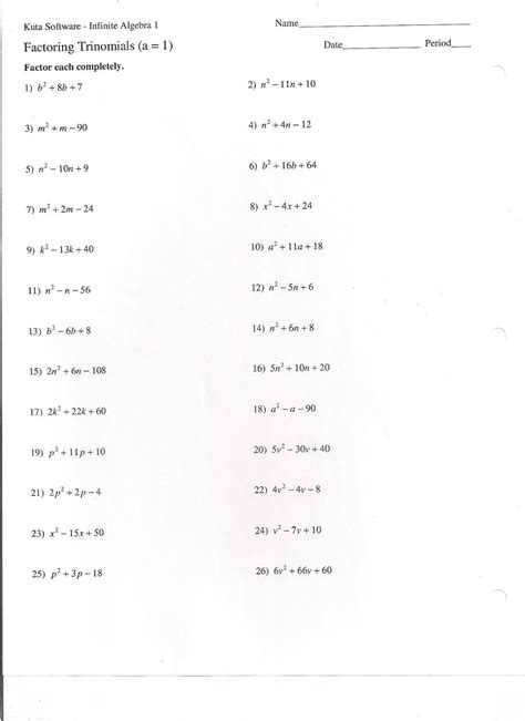 factor by grouping worksheet answer key