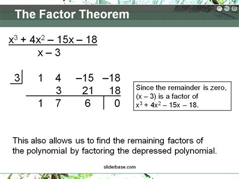 factor theorem and the remainder theorem