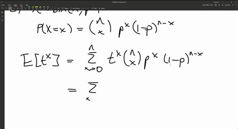 factorial moment generating function of binomial distribution