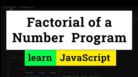 factorial program in javascript w3schools