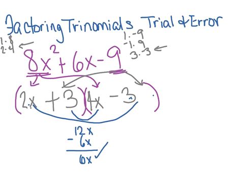 factoring trinomials using trial and error method