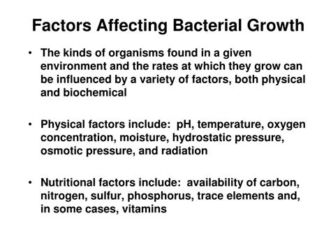 factors affecting microbial growth
