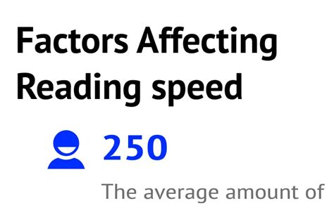 Factors affecting reading speed