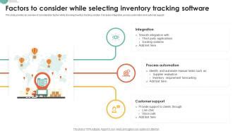 Factors to Consider When Selecting an Inventory Program