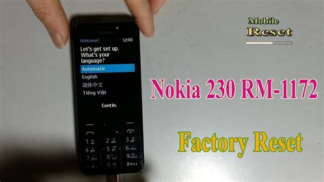 Factory Reset Nokia Security Code